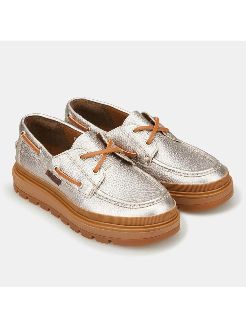 TIMBERLAND Ray City Platform Boat Shoes Silver TB0 A2MDK WOMENS SIZE 7